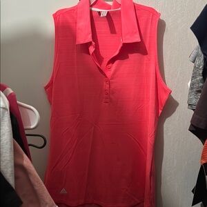 Adidas | athletic Sleeveless Button Down Polo Top